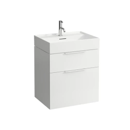 Laufen Kartell Тумба под раковину 810333, 595х455х615мм, с 2 выдвиж. ящиками, с сифоном, цвет: белый глянцевый (4.0756.6.033.631.1)
