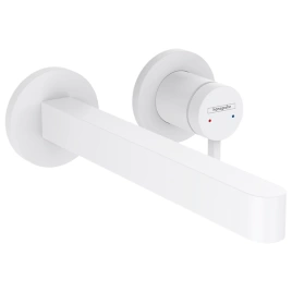 HANSGROHE FINORIS Смеситель для раковины настенный, однорычажный, излив 228 мм, внешняя часть, цвет белый матовый (76050700)
