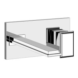 Gessi Eleganza Встраиваемый однорычажный смеситель для раковины, без донного клапана, с изливом (внешняя часть), цвет: хром (46088#031)
