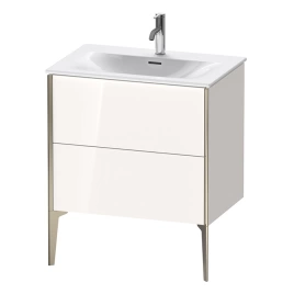 Duravit XViu Тумба подвесная 591x710x480мм, для раковины 234473, 2 ящика, цвет: белый глянцевый/champagne matt (XV43010B122)