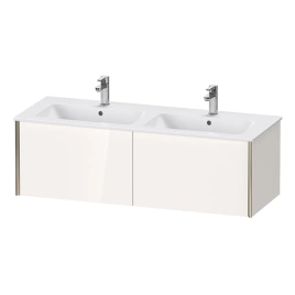 Duravit XViu Тумба подвесная 400x1280x480мм, для двойной раковины 233613, 2 ящика, цвет: белый глянцевый/champagne matt (XV40290B122)