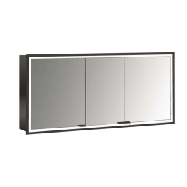 Emco Prime Зеркальный шкаф с подсветкой LED Facelift встраив. модель, 1400 mm, 3-дверки, IP 20, цвет черный зеркальная задняя стенка (9497 135 97)