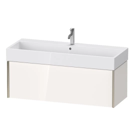 Duravit XViu Тумба подвесная 397x1184x454мм, для раковины 235012, 1 ящик, цвет: белый глянцевый/champagne matt (XV42380B122)
