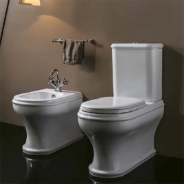 AZZURRA CHARME унитаз моноблок 68x40см, слив универс, с креп-м к полу VFV, с переходником угловым для подвода воды от бачка, цвет бел (CHVCMP000000BI/(CHA100/MBP bi))