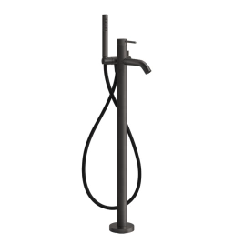 GESSI 316 Напольный смеситель для ванны с душевой лейкой (внешние части), цвет: brushed black metal pvd (54028#707)