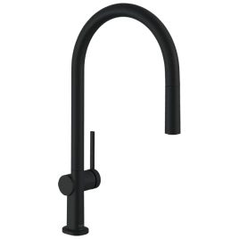 Hansgrohe Talis M54 Кухонный смеситель, на 1 отв, излив 210 мм, с вытяжным изливом, черный матовый (72802670)