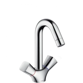 Hansgrohe Logis Смеситель для раковины 150, на 1 отв. с донным клапаном, излив 145мм, h147мм, 2 ручки цвет: хром (71222000)