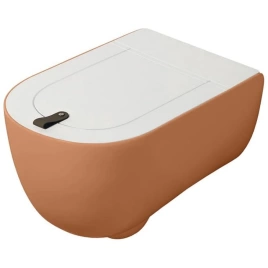 Artceram THE ONE Унитаз подвесной безободковый, 52х35, с креплениями, цвет arancio cammeo (THV001 13 00 arancio cammeo)