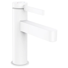 HANSGROHE FINORIS Смеситель для раковины на 1 отверстие, однорычажный, с донным клапаном, цвет белый матовый (76010700)