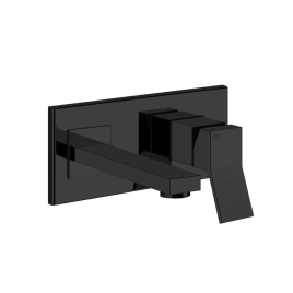 Gessi Rettangolo K Встраиваемый однорычажный смеситель для раковины с индивидуальной длиной излива (70-300мм)(внешние части), цвет: черный (53084#299)