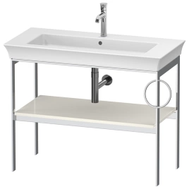 Duravit White Tulip Металлическая консоль, 760x984x450 мм, напольная, 1 дерев.полка, п/держ. справа, цвет: Nordic White HighGloss (WT4544RH4H4)