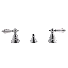 FIMA|Carlo Frattini Herend Chic Смеситель для биде, на 3 отверстия, без излива, ручки SWAROVSKI, с донным клапаном, цвет хром (F5422CCR)