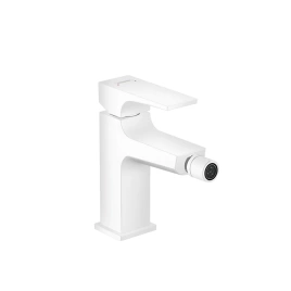 Hansgrohe Metropol Смеситель для биде на 1 отв, с донным клапаном, излив 129мм, цвет: белый матовый (32520700)
