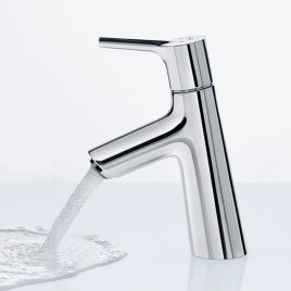Hansgrohe Talis S Смеситель для раковины 80, на 1 отв, с донным клапаном Push-open, излив 97мм, h68мм, цвет: хром (72011000)