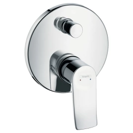 Hansgrohe Metris Смеситель для ванны, встраиваемый, переключатель вакумный, внешняя часть, с защитой EN1717, цвет: хром (31487000)