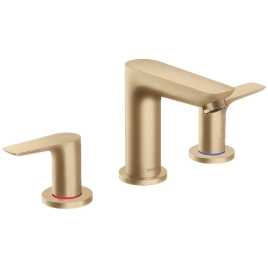 Hansgrohe Talis E Смеситель для раковины 150, на 3 отв, с донным клапаном, излив 112мм, цвет: шлифованная бронза (71733140)