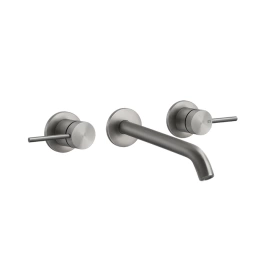 GESSI 316 Встраиваемый смеситель с изливом 200-180мм (внешние части), цвет: steel brushed (54094#239)