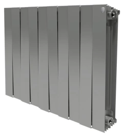 Радиатор биметаллический Royal Thermo Piano Forte 500 Silver Satin 10 секций-серебристый