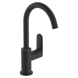 Hansgrohe Rebris S Смеситель для раковины 210, с поворотным изливом, с д/клапаном, цвет матовый черный (72536670)