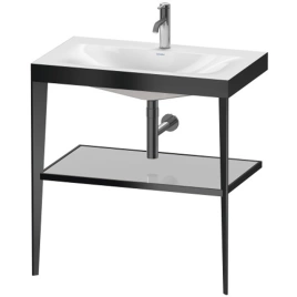 Duravit XViu Консоль напольная, 850x800x480мм с полкой, с раковиной без перелива, 1 отв, цвет: black matt/crome (XV4715OB210)
