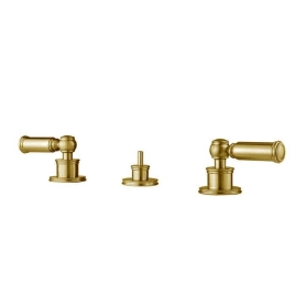 Bossini Liberty Смеситель для биде на 3 отверстия с заглушкой 1 1/4, цвет: золото (Z001403.021)
