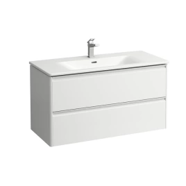 LAUFEN PALACE Комплект мебели 1000х450х545 мм, с раковиной Slim, 2 ящика, органайзер для ящика, ручка анодированный алюминий, цвет белый глянцевый (8.6070.7.261.104.1)