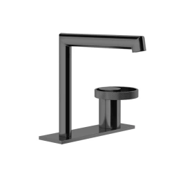 GESSI ANELLO Смеситель для раковины на 2 отверстия, однорычажный, высота излива 141 мм, цвет Black XL (63315#299)