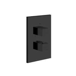 Gessi Rettangolo Встраиваемый термостат, подключение на 3/4, с переключателем на 3 выхода(внешние части), цвет: черный (20190#299)