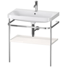 Duravit Happy D.2 Plus Консоль напольная с умывальником 775х490х850 мм, с 1 отв под смесит, 1 полка, выпуск и сифон в комплекте, цвет белый глянцевый (HP4837O2222)