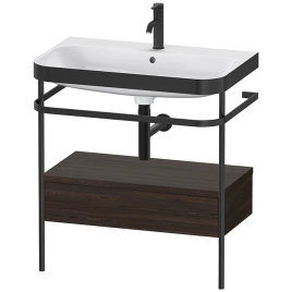 Duravit Happy D.2 Plus Консоль напольная с умывальником 775х490х850 мм,с 1 отв под смесит, 1 ящик, выпуск и сифон в комплекте, цвет Орех брашированный (HP4742O6969)