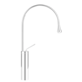 Gessi Goccia Смеситель для раковины на 1 отверстие, высокий, излив 244мм R=125, с фиксированным носиком, цвет: белый (33810#279)