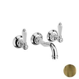 Nicolazzi Petit Mont Blanc Смеситель настенный для раковины с 2мя ручками, цвет: Bronze Plated (1477BZ78)