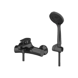 Gattoni H2Omix7000 Смеситель для ванны настенный однорычажный, с ручной лейкой и держателем, цвет Nero Opaco (7000070NO)