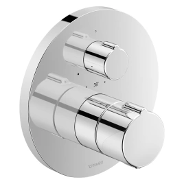 Duravit C.1 Смеситель термостатический для душа скрытого монтажа (наружная часть круг) с запорным клапаном, цвет: хром (C14200016010)