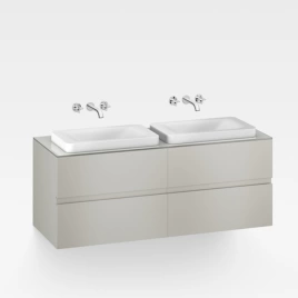 Armani Roca Baia Тумба подвесная 155х59х61см с 4 ящиками, со столешницей под 2 раковины, цвет: silver (7.8572.1.581.9)