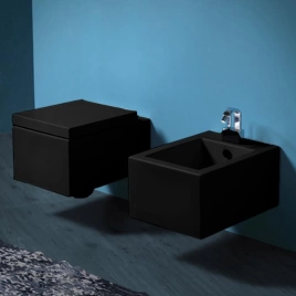 SIMAS Frozen Унитаз подвесной 38х51см, цвет черный, без крепежа F85 (FZ18nero)