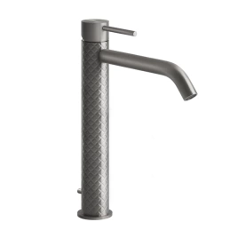 GESSI 316 Смеситель высокий для раковины на 1 отверстие с донным клапаном, h=305мм, излив 156мм, цвет: steel brushed (54103#239)