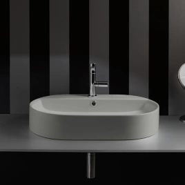 Kerasan Ciotola Раковина-чаша 65х40хh12см, с 1отв., с переливом, цвет: Grigio matt (028559*1)