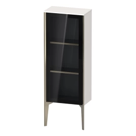 Duravit XViu Шкаф подвесной 890x400x240мм, со стеклянной дверью, 2 стеклянные полки (петли справа), цвет: белый глянцевый/champagne matt (XV1360RB122)