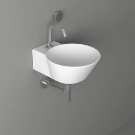 SIMAS WAVE Раковина накладная/подвесная круглая 33,5х43х16,5 см, с 1 отв под смеситель,цвет белый