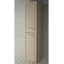 OASIS RIVIERE Колонна 420х350х1650 мм, подвесная, правая, 2 дверцы, 2 хрустальные полки, фурнитура золото, цвет Lino глянцевый (0RECL4S2ORG164DX)