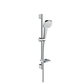 HG Croma Select E Vario Душевой набор: штанга 650mm, ручной душ 110, 3jet (Rain, IntenseRain, Turbo Rain), мыльница, шланг, цвет: белый/хром (26586400)