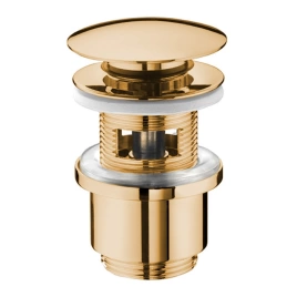 Nicolazzi Complementi Сливной донный клапан 1 1/4 clic-clac, с переливом, цвет: золото 24к (5558GO)