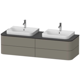 Duravit Happy D.2 Plus Тумба подвесная 408x1600x550мм 4 ящика, цвет: stone grey satin matt (HP4974B9292)