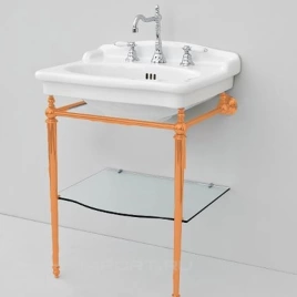 Artceram HERMITAGE Металлическая структура 68 см, со стеклянной полкой, цвет золото (HEA015 73 oro)