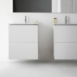 Laufen Kartell комплект: тумба с керамической раковиной цвет белый 600х500х725мм, с 2 выдвиж. ящиками с 1 отв. под смеситель, цвет: белый матовый (8.6033.3.640.104.1)