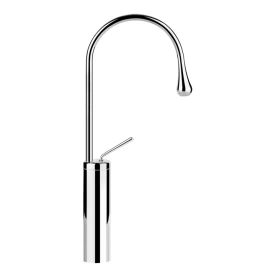Gessi Goccia Смеситель для раковины на 1 отверстие, высокий, излив 174мм R=90, цвет: хром (33608#031)