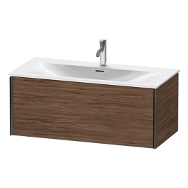 Duravit XViu Тумба подвесная 610x800x480мм, для раковины 234410, 1 ящик, цвет: walnut dark/черный матовый (XV40350B221)