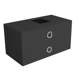 Simas Henges База под раковину подвесная 100x52xh52 см, с 2 ящиками, цвет черный матовый (HEM02 nero matt)