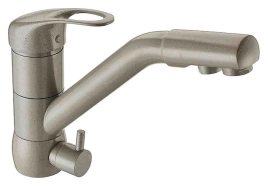 Смеситель Zorg Clean Water ZR 400 KF-12 серый беж для кухонной мойки